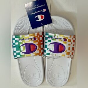Champion Colorful Rainbow Kids Slide Sandals, NWT, Size 1